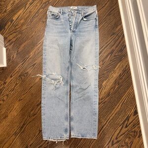 Agolde Light Blue Distressed Women Jeans